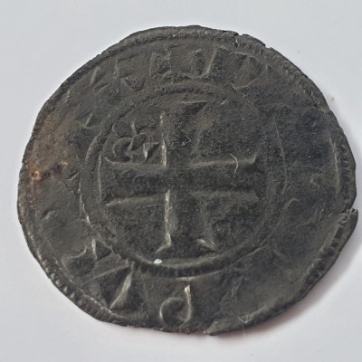 Franța Double Tournois (1295-1303) argint Filip lV certificat de autenticitatea foto