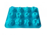 Forma silicon 12 cavitati, Pentru prajituri, Albastru, 32 cm, 229COF