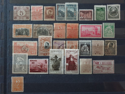 Romania 1881-1952 - 28 timbre nestampilate deparaiate fara guma sau cu defecte foto