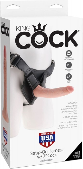 7 King Cock StrapOn Harness Cock#