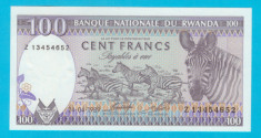 Rwanda 100 Francs 1989 &amp;quot;Zebre&amp;quot; UNC seria Z 13454652 foto