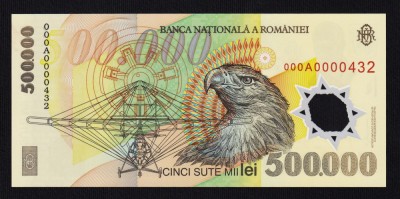 500.000 500000 lei 2000 Unc Specimen neterminat 000A000432. Necirculata, polimer foto