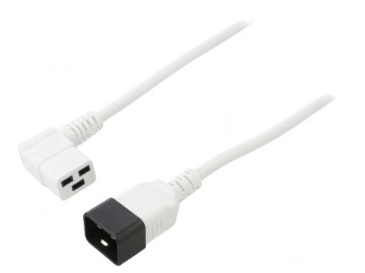 Cablu IEC C19 mamă unghi, C20 tată, 1,8m, 3x1,5mm&amp;sup2; PVC foto
