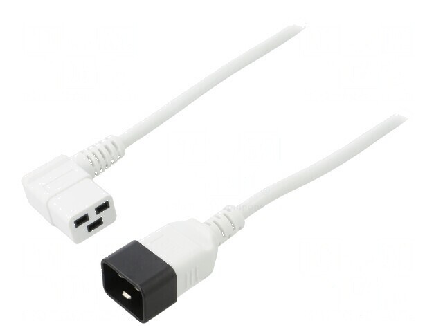 Cablu IEC C19 mamă unghi, C20 tată, 1,8m, 3x1,5mm&sup2; PVC