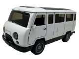 Macheta microbuz militar UAZ 1:32 replica metal usi deschise alba