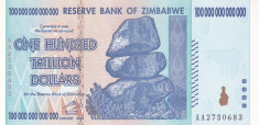 Bancnota Zimbabwe 100.000.000.000.000 Dolari 2008 - P91 UNC ( 14 zerouri ) foto