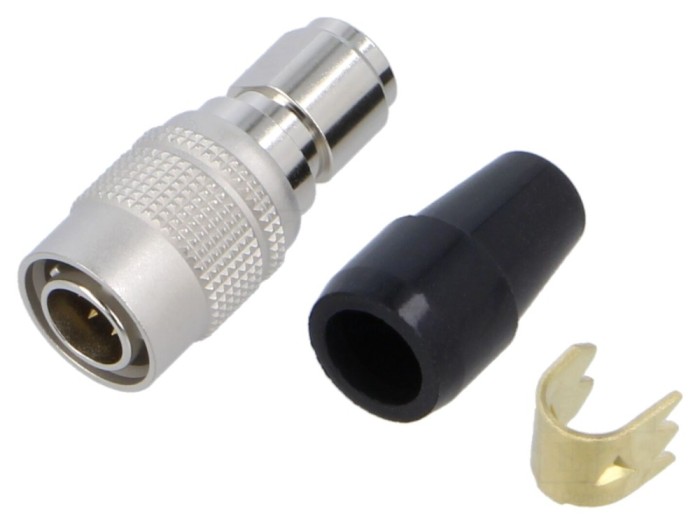 Conector circular push-pull mufă argintie: Mufă circulară push-pull argintie