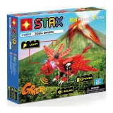 Cumpara ieftin Set constructie pentru copii, Dragon rosu cu lumini si sunete Stax, 158 piese de constructie si 7 STAX, +6 ani