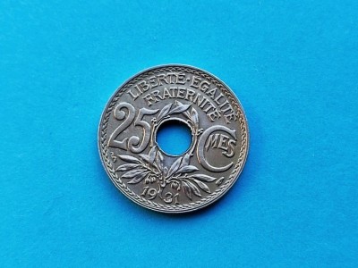 25 Centimes 1931 Franta-stare buna foto