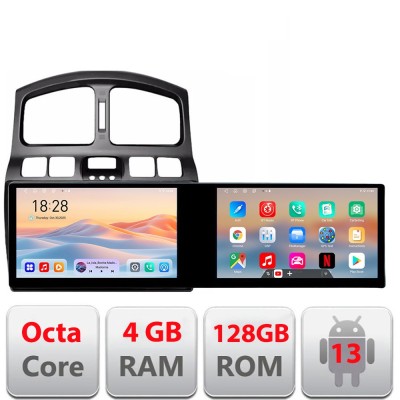 Navigatie Hyundai Santa Fe 2000-2006 Edotec 2 ecrane 8 core 4+128 21.6 inch Incell android Wifi 5Ghz gps internet C CarStore Technology foto