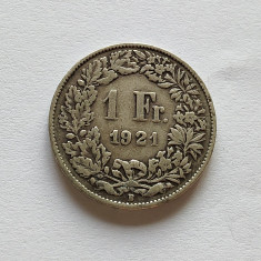 Elvetia - 1 Franc 1921- Argint