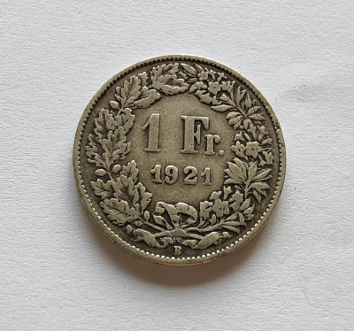 Elvetia - 1 Franc 1921- Argint foto