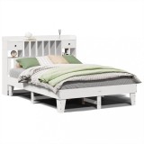 Cumpara ieftin Cadru de pat fara saltea, alb, 140x190 cm, lemn masiv de pin