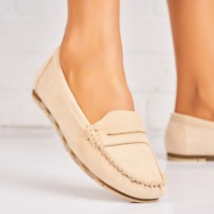 Pantofi dama casual Bej din Piele Ecologica Intoarsa Insiyah foto