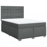 Cumpara ieftin Pat box spring cu saltea, gri inchis, 140x200 cm, textil