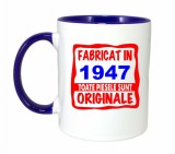 Cana maner albastru personalizata Fabricat in 1947 toate piesele sunt originale, INOVATIX&reg;. 330ml