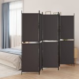 VidaXL Paravan de cameră cu 5 panouri maro 250x200 cm material textil