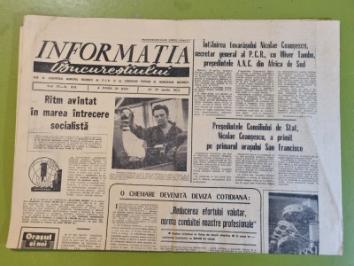 informatia bucurestiului 26 aprilie 1973-ceausescu cu primarul din san francisco foto