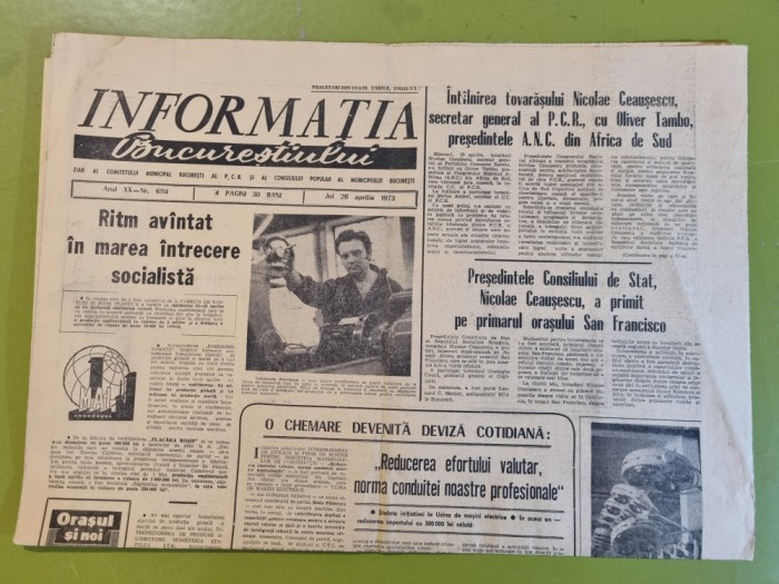 informatia bucurestiului 26 aprilie 1973-ceausescu cu primarul din san francisco