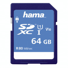 Card de memorie Hama SDXC 64GB clasa 10 UHS-I 80MB/s foto