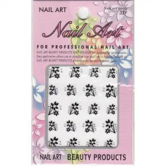 Sticker 3D nail art - flori pe tulpini