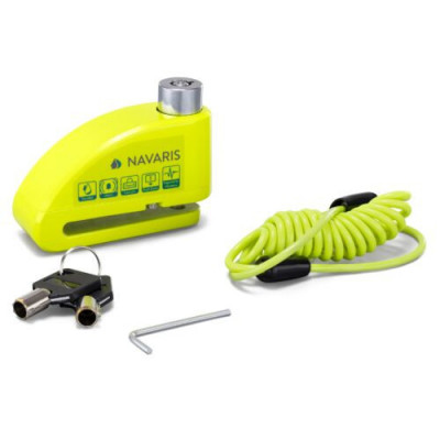 Incuietoare de disc pentru motociclete Navaris cu alarma 110 dB, Blocare antifurt, 54573.02 foto