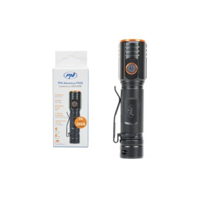Lanterna PNI Adventure F650 cu LED 20W, 2000lm, din aluminiu, IPX6, acumulator inclus, incarcare prin USB tip C Automotive TrustedCars foto