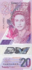 Bancnota Caraibe 20 Dolari (2019) - P58 UNC ( polimer - vezi descriere )