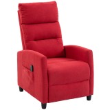 HOMCOM Fotoliu Masaj Reclinabil Manual 160&deg; din Chenille cu Suport Picioare, Telecomandă, Buzunare, Roșu Vin | Aosom Romania