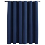 Draperie opaca cu inele metalice, albastru, 290 x 245 cm