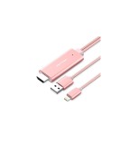 PREMIUM VENTION iPhone Lightning&nbsp;8pin la HDMI Cablu adaptor-Lungime 3 Metri-Culoare Roz