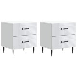 vidaXL Dulap de noapte 2 pcs Alb 43 x 34,5 x 47,5 cm Lemn prelucrat 894756