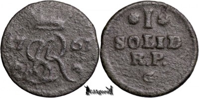 1767 G, 1 Szeląg Koronny - Stanisław August Poniatowski - Regatul Poloniei foto