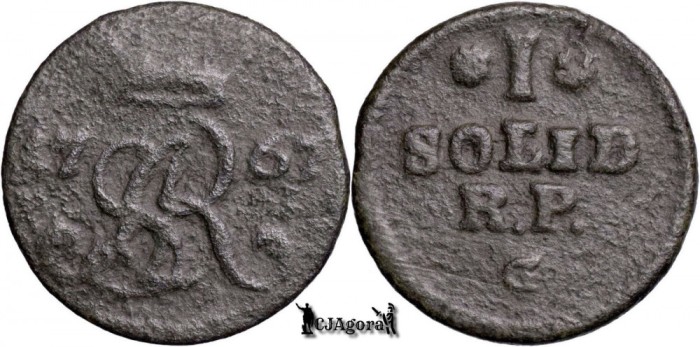 1767 G, 1 Szeląg Koronny - Stanisław August Poniatowski - Regatul Poloniei