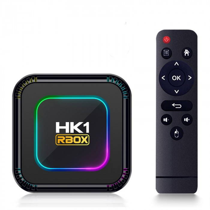 TV Box Techstar&reg; HK1 K8 RK3528 Smart Media Player, 8K, RAM 4GB, ROM 64GB, Bluetooth 5.0, Android 13, RK3528 Quad Core ARM Cortex-A53, Culori RGB Progr