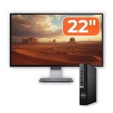Pachet Dell OptiPlex 7080 Mini PC i5-10500T, 8GB, SSD 256GB, Monitor 22"