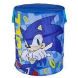 Cos pentru jucarii, pliabil, model Sonic, textil, albastru, &Oslash;46x57cm