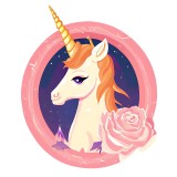 Cumpara ieftin Sticker decorativ Unicorn, Roz, 71 cm, 7802ST, Oem