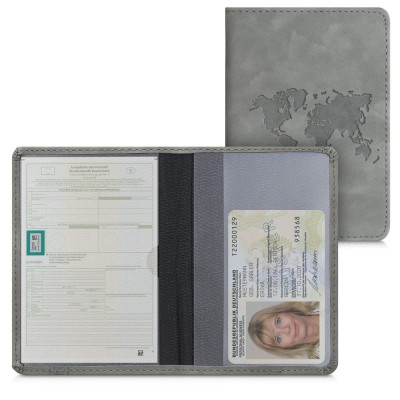 Husa pentru documente auto, Kwmobile, Gri, Piele ecologica, 51695.07 foto