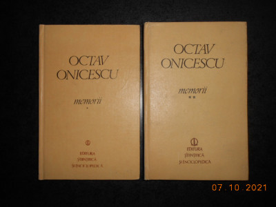 OCTAV ONICESCU - MEMORII 2 volume (1982, editie cartonata) foto