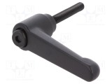 Manetă franceză ELESA GANTER, 50mm filete, 63mm lungime, corp negru