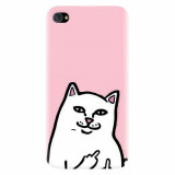 Husa silicon pentru Apple Iphone 4 / 4S, White Cat