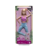 Cumpara ieftin Papusa Barbie Made To Move - Blonda cu top mov