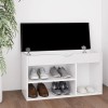 VidaXL Pantofar cu pernă, alb, 80x30x47 cm, lemn prelucrat 326759