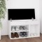 vidaXL Pantofar cu pernă, alb, 80x30x47 cm, lemn prelucrat 326759