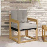 vidaXL Canapea de exterior Lemn solid de Acacia și Textilene Alb 3439033