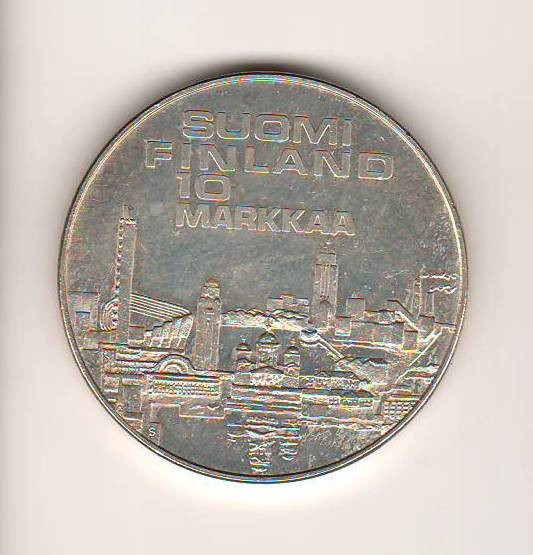 SV * Finlanda 10 MARKKA 1971 * ARGINT * AUNC+