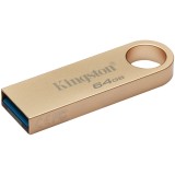 MEMORIE USB 3.2 Kingston 64 GB, 220MB/s, 100MB/s clasica, carcasa metalica, auriu, &quot;DTSE9G3/64GB&quot; (timbru verde 0.03lei)