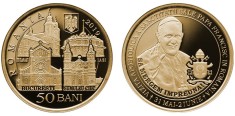 SV * Romania BNR 50 BANI 2019 * Vizita Apostolică Papa Francisc * UNC din-f&acirc;șic-in-capsula