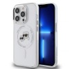 Husa pentru iPhone 15 Pro Max - Karl Lagerfeld IML MagSafe (KLHMP15XHLSKCH) - Metal Karl&amp;Choupette Heads